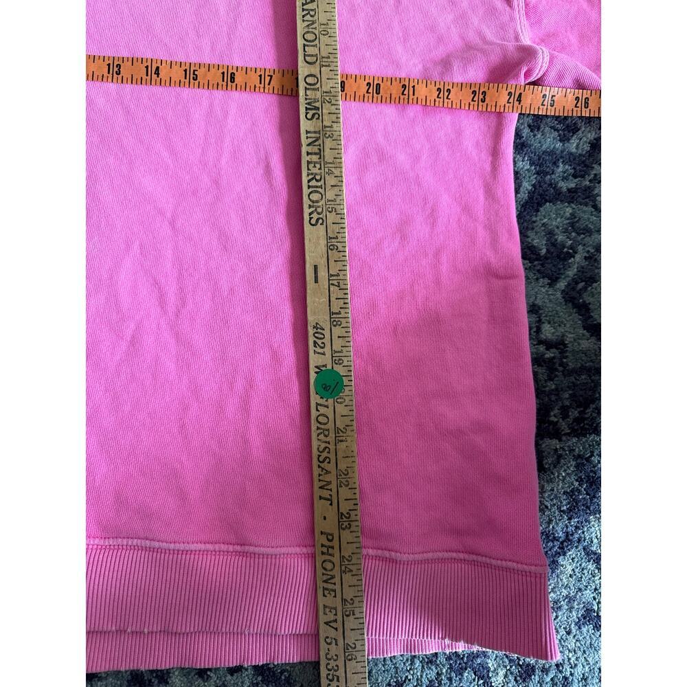 Aerie | Hot Pink Garment Dyed Off the Shoulder Preppy Crewneck Pullover Lounge - Picture 10 of 11